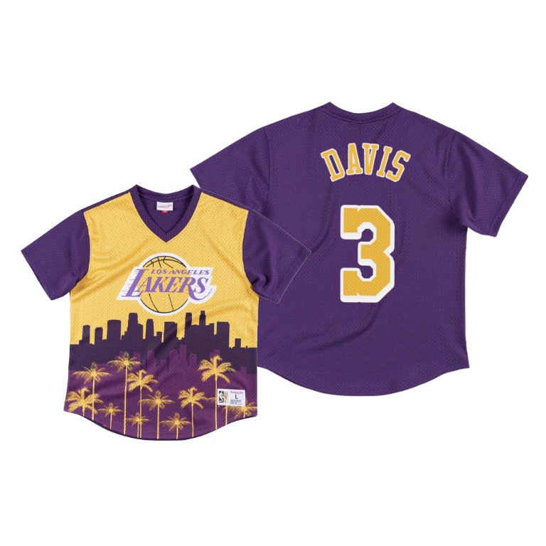 Men's Los Angeles Lakers Anthony Davis #3 NBA Game Winning Hardwood Classics Gold Basketball T-Shirt QER4083CX